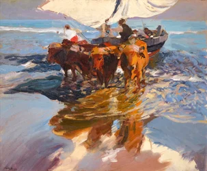 Rückkehr vom Fischfang, Strand von Valencia